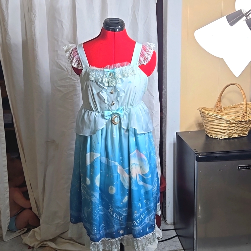 Krad Lanrete Lost In Sea Light Blue Lolita Dress M JSK Japanese